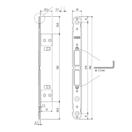 SERRATURA AGB TOUCH RITENUTA MAGNETICA REGOLABILE GRIGIA