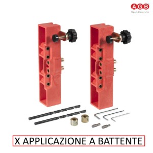 SET ATTREZZO AGB APPLICAZIONE BATTENTE PER CERNIERE MODELLO TOP E 3D DIAM. 14 MM E 16 MM