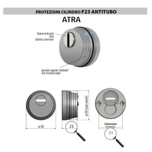 KIT DEFENDER ANTITUBO AZZI  d.50mm - h.25mm INTERASSE FORI 31mm PER ATRA COVER E MOSTRINA ESTERNA