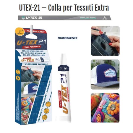 TUBETTO COLLA PER TESSUTIRAPIDA TRASPARENTE U-TEX 21 TUBETTO 20 mg OFFERTA