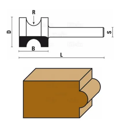 FRESA KLEIN SAGOMATE A MEZZO TONDO D.22,2 R.5,2 mm