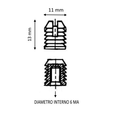 BUSSOLA MERONI ART. 857 ALLOGGIAMENTO PER PERNO ASTE ROTANTI IN NYLON BIANCO