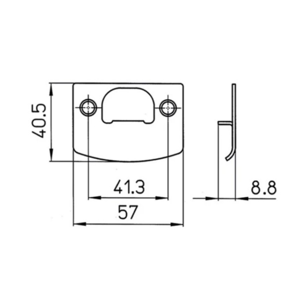 CONTROBORDO MERONI ART. P875 BORDO QUADRO PER SERRATURE A POMOLO PREMI APRI NICHELATO