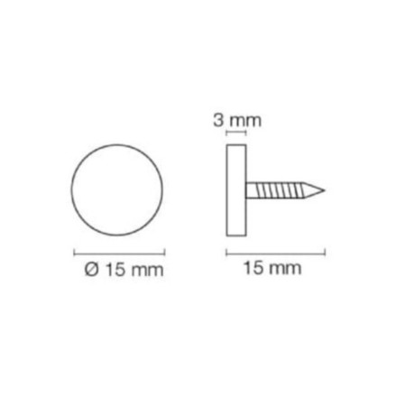 CONTROPIASTRA MERONI ART. 0Z15 TONDA CON CHIODO PER MAGNETE ZINCATA