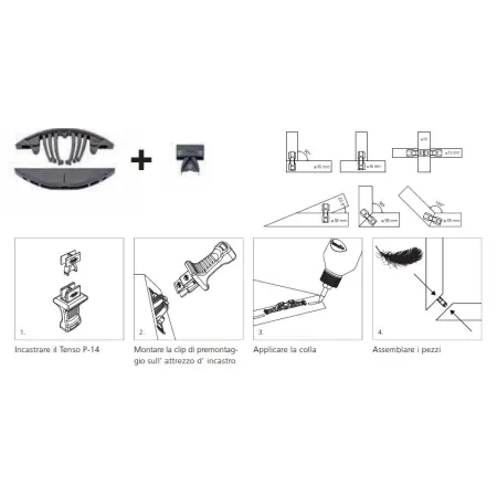CONFEZIONE 300 GIUNZIONI LAMELLO TENSO P-14 CON CLIP PREMONTAGGIO OFFERTA