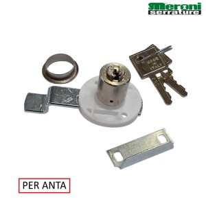 SERRATURA MERONI ART. 2131P9 PER ANTA LUNGHEZZA CILINDRO 20 MM CON LEVA PIEGATA