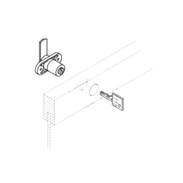 SERRATURA MERONI ART. 2139 DA APPLICARE LUNGHEZZA CILINDRO 20 MM NICHELATO