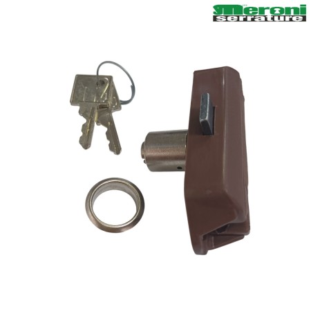 SERRATURA MERONI ART. 2193 DA APPLICARE AD ASTE ROTANTI CILINDRO LUNGHEZZA 20 MM MARRONE