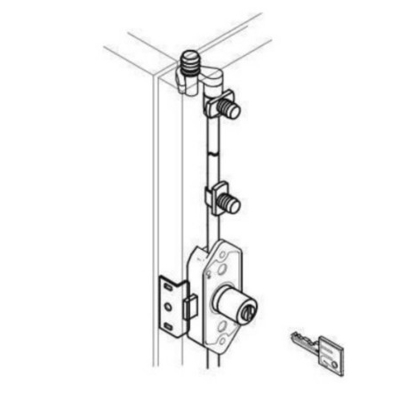 SERRATURA MERONI ART. 2193 DA APPLICARE AD ASTE ROTANTI CILINDRO LUNGHEZZA 20 MM MARRONE