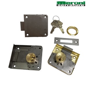 SERRATURA MERONI ART. 2203 APPLICARE LUNGHEZZA CILINDRO 20 MM OTTONE LUCIDO