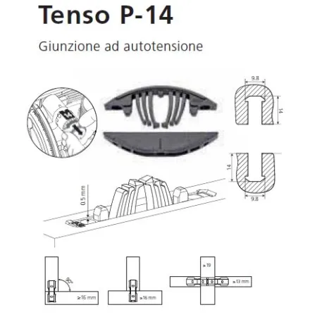 CONFEZIONE 300 GIUNZIONI LAMELLO TENSO P-14 OFFERTA