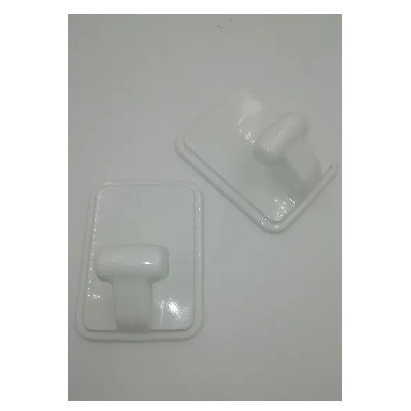 GANCIO ADESIVO MAXI IN PLASTICA BIANCO (E)