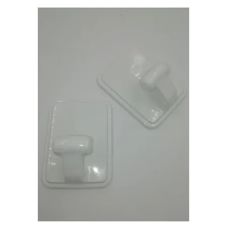 GANCIO ADESIVO MAXI IN PLASTICA BIANCO (E)
