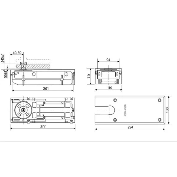 CHIUDIPORTA ASSA ABLOY DC477.0 FERMO  105