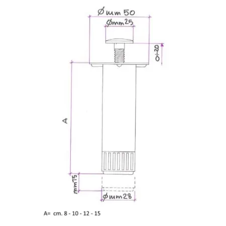 PIEDINO REGOLABILE IN FERRO ZINCATO PER MOBILI