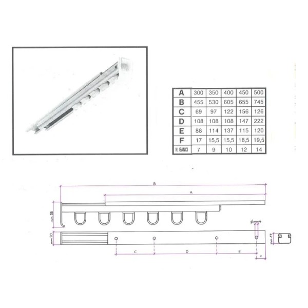 ESTRAIBILE PER ARMADI MACO 505 IN ALLUMINIO