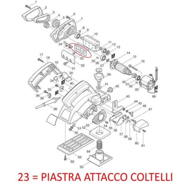 PIASTRA MAKITA ATTACCO COLTELLI PER PIALLE MAKITA