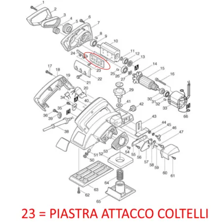PIASTRA MAKITA ATTACCO COLTELLI PER PIALLE MAKITA