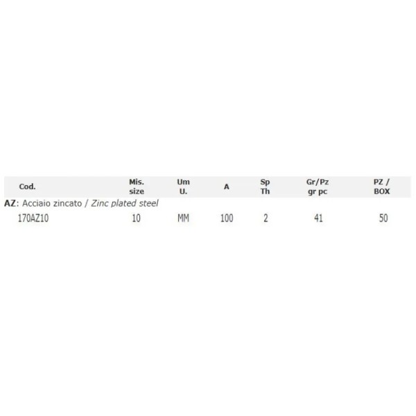 LASTRINA DIRITTA 170 AZ 10
