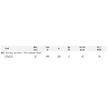 LASTRINA DIRITTA 170 AZ 10