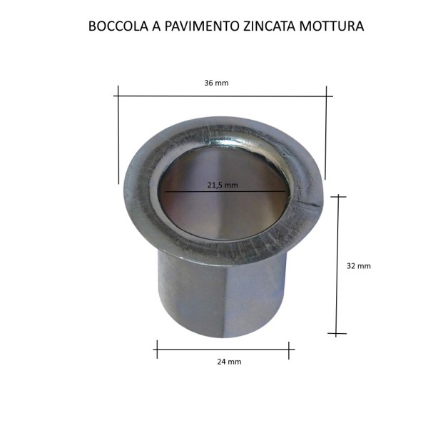 Boccola a Pavimento Mottura 99.151 Zincata per Aste 18 mm