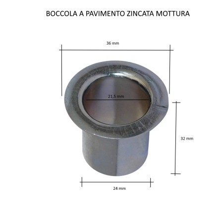 Boccola a Pavimento Mottura 99.151 Zincata per Aste 18 mm