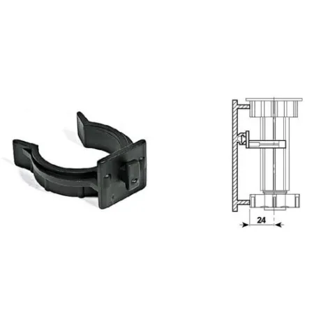 GANCIO per BATTISCOPA per PIEDINO IN PVC NERO (20 Pezzi)