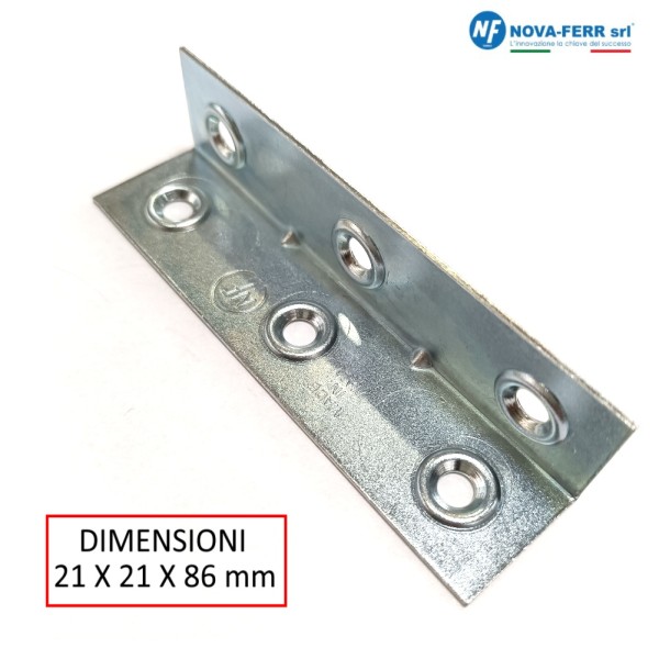 LASTRINA ANGOLARE 6 FORI 21 X 21 X 86 MM ZINCATA