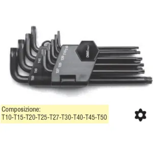 SERIE CHIAVI TORX CON FORO OMMA ( 9 PZ ) -OFFERTA-