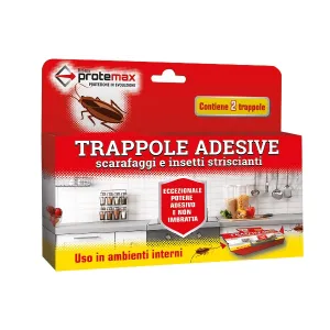 TRAPPOLA ADESIVA PER SCARAFAGGI CONFEZIONE DA 2 PEZZI PROTEMAX -OFFERTA-