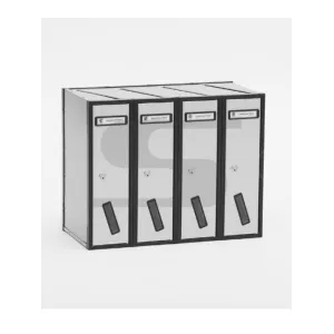 CASELLARIO POSTALE SILMEC IN ALLUMINIO ARGENTO  4 POSTI COD.31-504.72