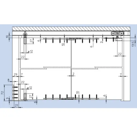 KIT SLIDING mod.ASPIDE PER PORTE SIMMETRICHE A LIBRO A FILO