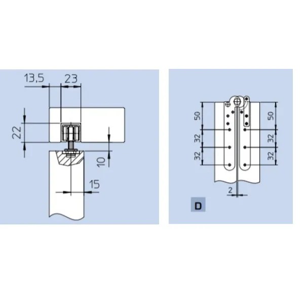 KIT SLIDING mod.ASPIDE PER PORTE SIMMETRICHE A LIBRO A FILO