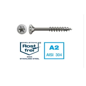 VITE SPAX INOX A2 TESTA SVASATA TORX PARZIALMENTE FILETTATA