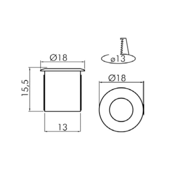 FARETTO DA INCASSO MINI SPOT SILVER LUCE FREDDA 6000K