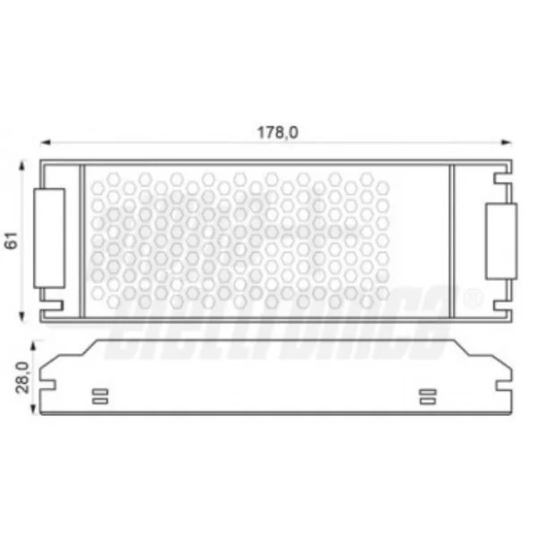 ALIMENTATORE DA QUADRO TIPO SLIM 150 WATT 24V 6250mA ALPHATRONIC