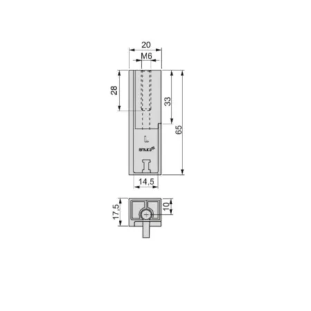 Reggitubo Emuca Set Dx+Sx Tubo Appenderia 30x15mm Argento Zama