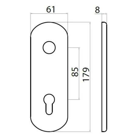 PLACCA GPB FORO YALE INTERASSE 85 OTTONE LUCIDO