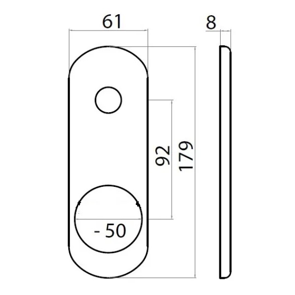PLACCA GPB FORO DEFENDER D.50 CROMO SATINATO