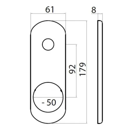 PLACCA GPB FORO DEFENDER D.50 CROMO SATINATO
