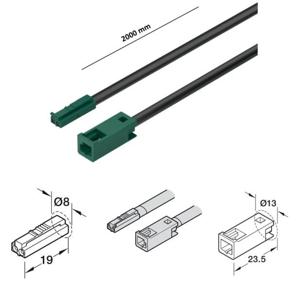 CAVO DI PROLUNGA HAFELE LOOX5 24V PER LAMPADE MONOCROMATICHE MM.2000 833.95.717