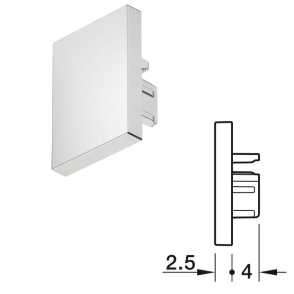 TAPPO TERMINALE PER PROFILO LED HAFELE LOOX5 2103 COLORE ARGENTO 833.95.780