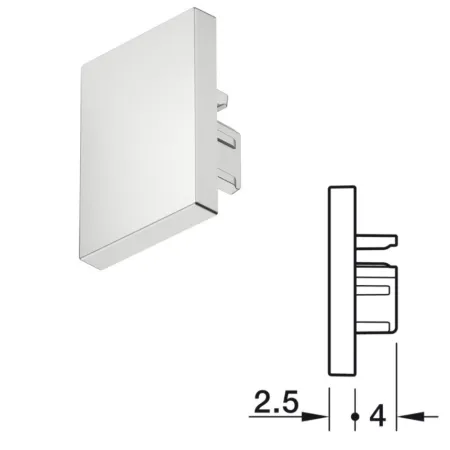 TAPPO TERMINALE PER PROFILO LED HAFELE LOOX5 2103 COLORE ARGENTO 833.95.780