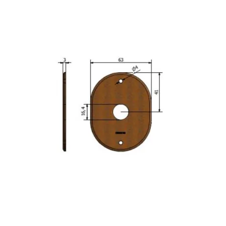 BOCCHETTA FORO POMOLO MM.63X82 FINITURA RUGGINE