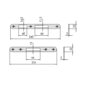 CONTROPIASTRA CISA 07177-00-0 - SET DA 3 PEZZI -