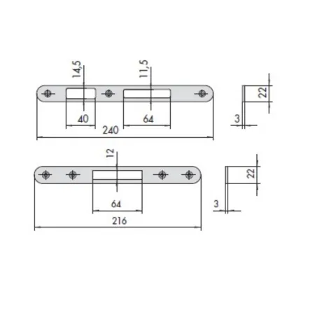 CONTROPIASTRA CISA 07177-00-0 - SET DA 3 PEZZI -