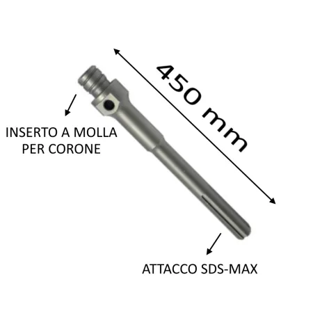 ALBERO PORTACORONE A MOLLA MM.450 CON ATTACCO SDS-MAX