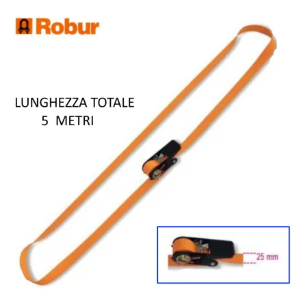 CINGHIA IN POLIPROPILENE ARANCIO CON CRICCO MT.5