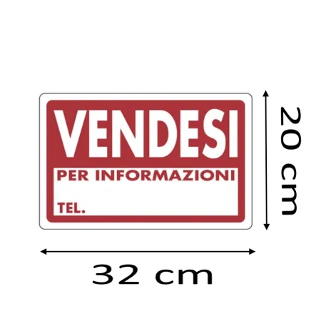 CARTELLO " VENDESI " IN PVC CM 30 X 20
