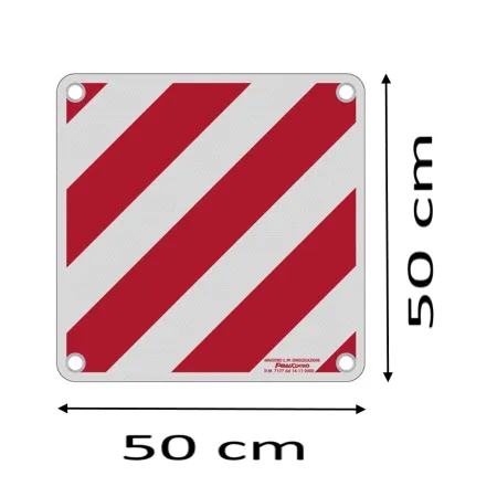 CARTELLO " CARICHI SPORGENTI " OMOLOGATO IN METALLO 50 X 50